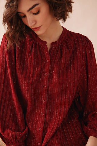 Audrey Maroon Blouse