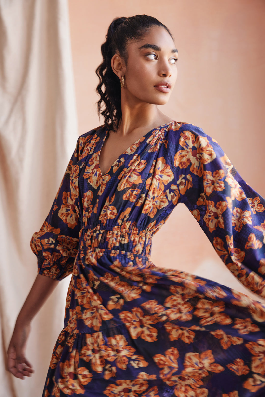 delilah floral maxi dress Delilah Maxi Dress with Train in Vintage Floral